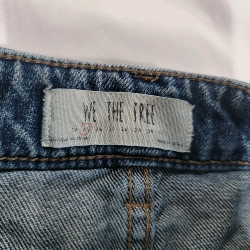Y2k We The Free Womens Mini Denim Jean Skirt Size 25 Zip Front Fringe Hem Preppy - Picture 5 of 6